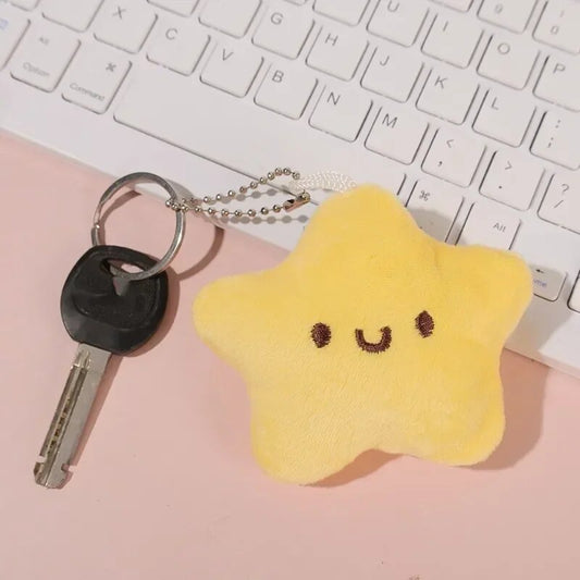 Cute Star Plush Squeaky Keychain