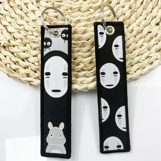 No Face  Embroidered Keychain