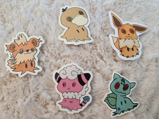 Mimikyu Cosplay Glossy Vinyl Stickers