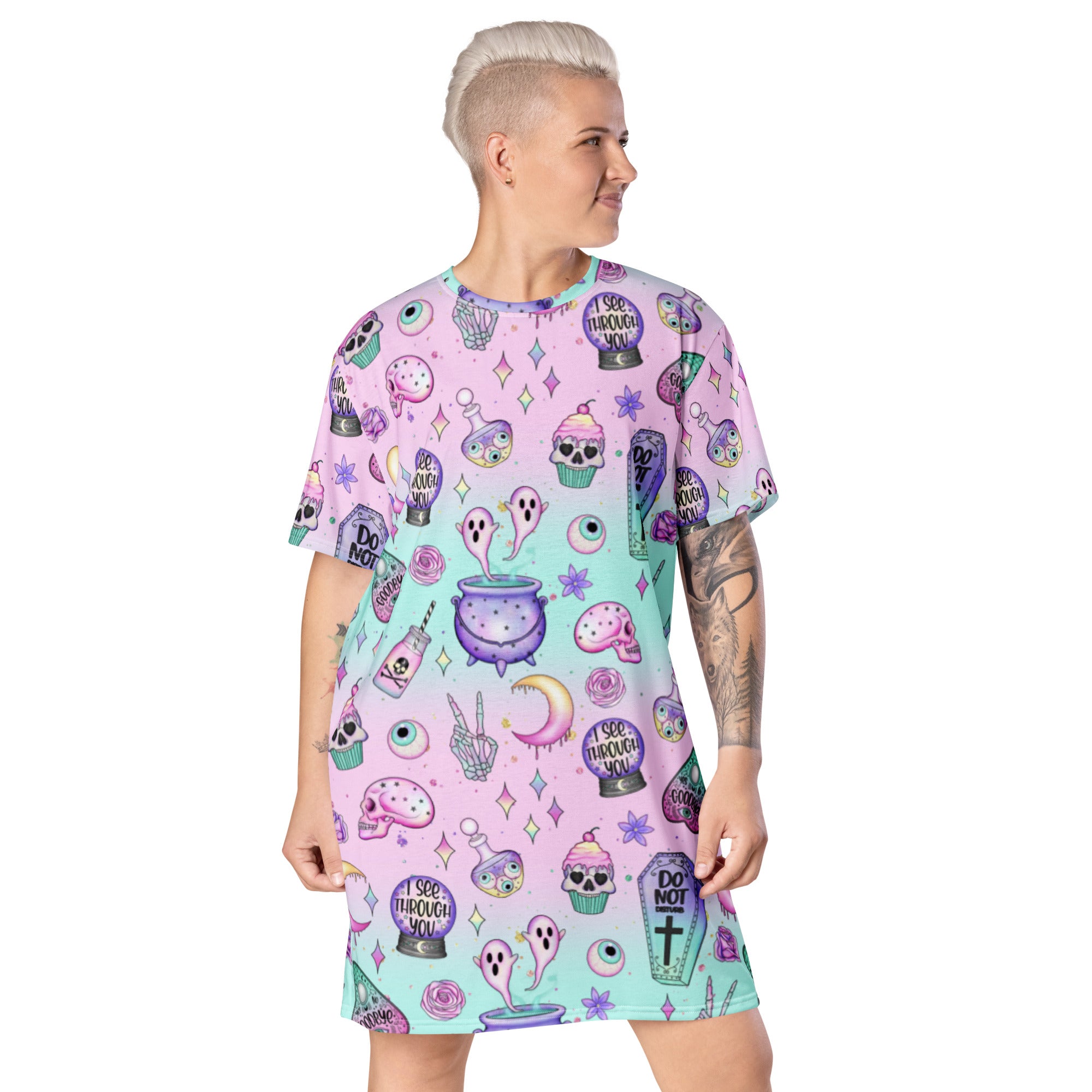 Pastel Goth T shirt dress Dorkish Designs